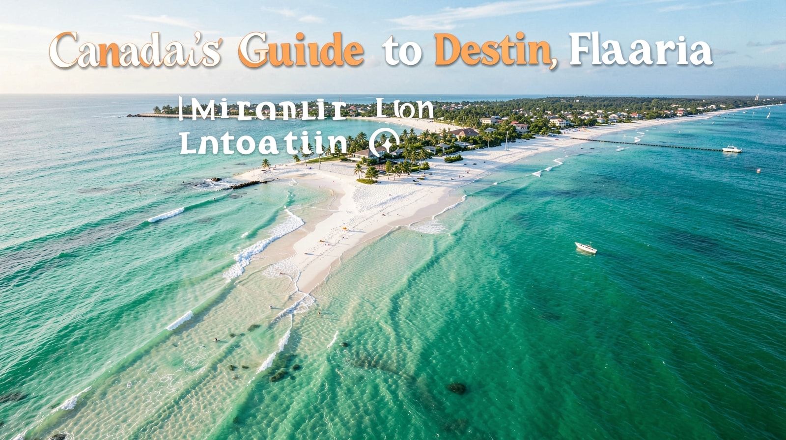 Aerial view of Destin Florida beach in early winter with turquoise water and almost no crowds