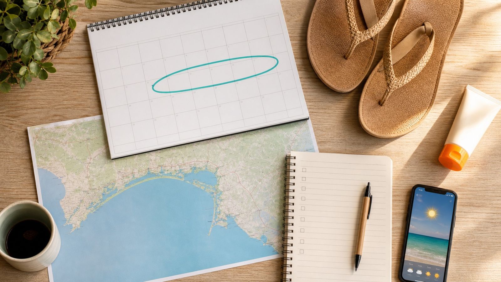 Fall break trip planning with an October calendar, packing checklist, and Florida map