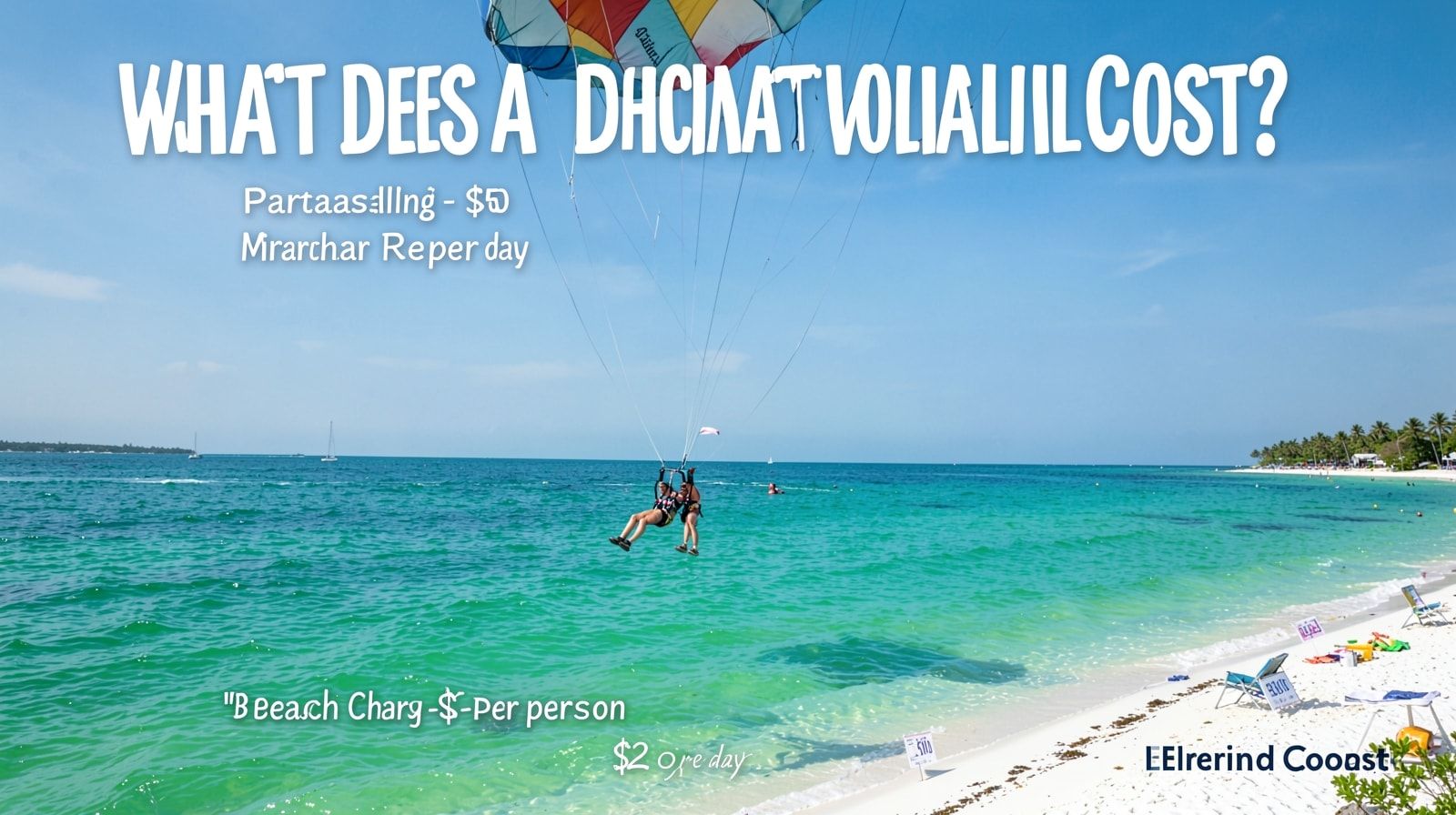 Tourists parasailing over Destin Florida's emerald Gulf waters