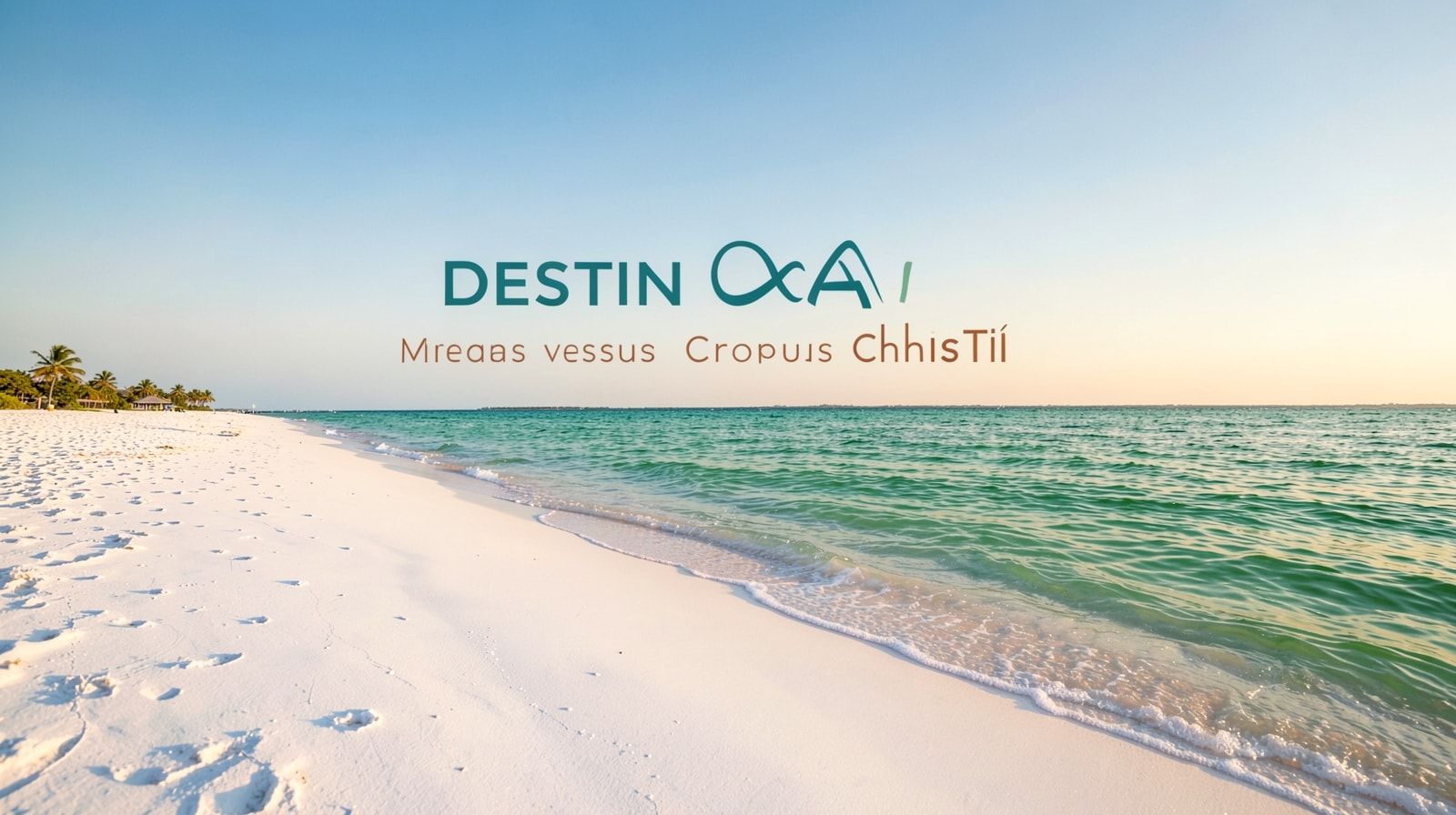 Empty white sand beach with calm emerald Gulf water in early fall morning light