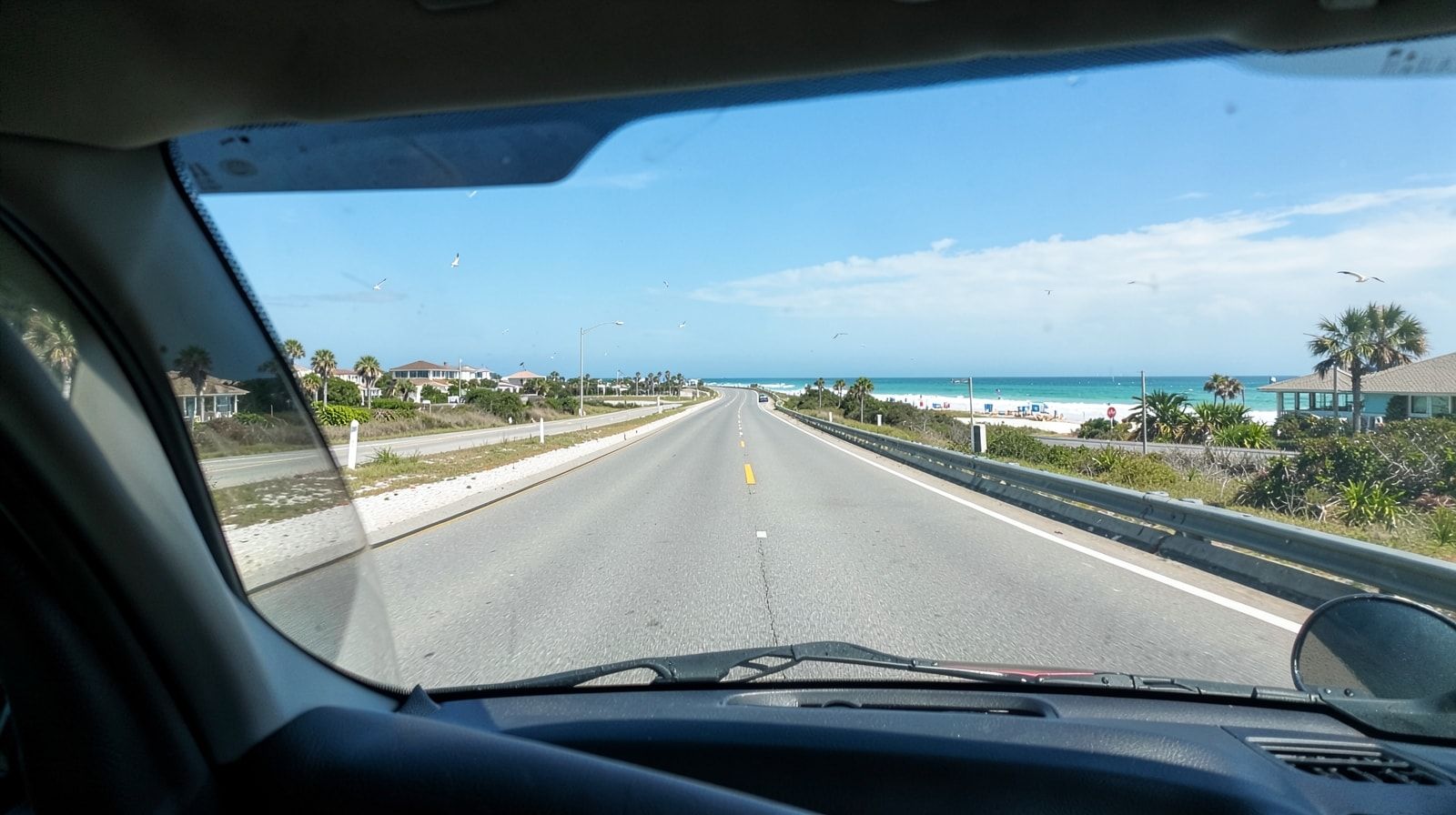 View from inside a car on the highway heading from central Alabama toward the Florida Panhandle