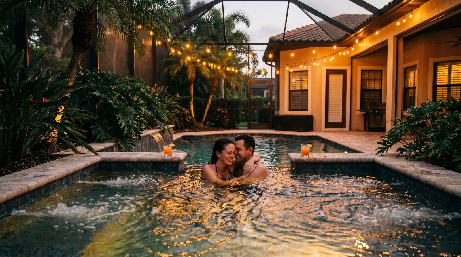 Private pool at a Miramar Beach vacation rental — a perfect backup when jellyfish are in the Gulf