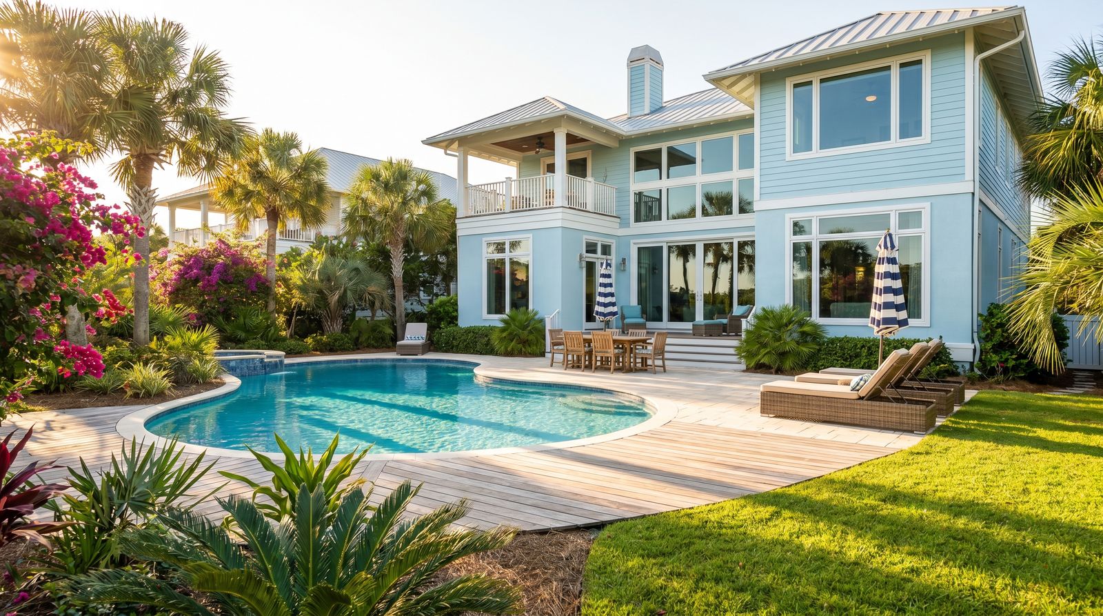 Vacation rental house with private pool and outdoor deck in Destin Florida for spring break group trip